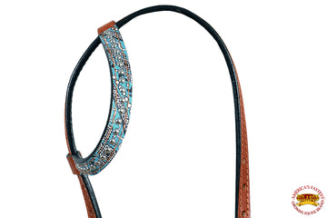 HILASON Western Horse Headstall Genuine American Leather tan